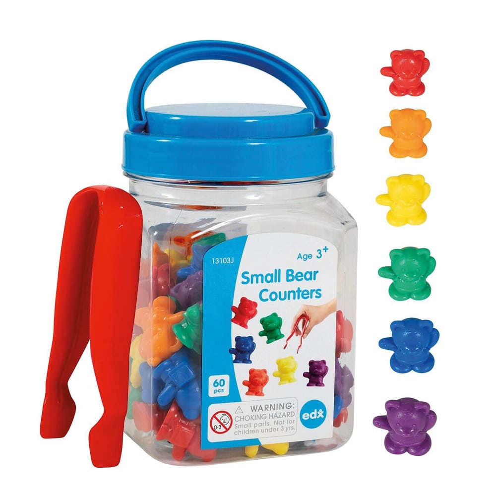EdX 'Small Bear Counters with tweezer 60 pieces'